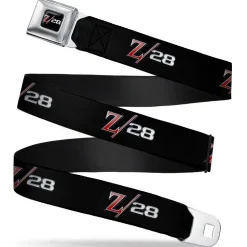 1969 Camaro Z 28 Emblem Full Color Black Silvers Red Seatbelt Belt - 1969 Camaro Z/28 Emblem Black/Silvers/Red Webbing