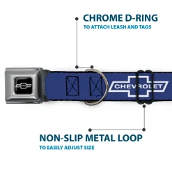 1965 CHEVROLET Bowtie Full Color Black/White Seatbelt Buckle Collar - 1965 CHEVROLET Bowtie Blue/White