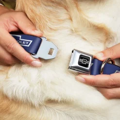 1965 CHEVROLET Bowtie Full Color Black/White Seatbelt Buckle Collar - 1965 CHEVROLET Bowtie Blue/White