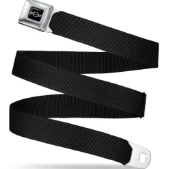 1965 CHEVROLET Bowtie Full Color Black/White Seatbelt Belt - Black Webbing