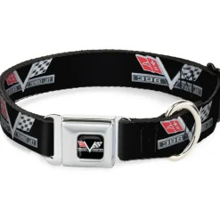 1967 Impala 396 TURBO-JET V Emblem Full Color Black/Silver/Red/White Seatbelt Buckle Collar - 1967 Impala 396 TURBO-JET V Emblem Black/Silver/Red/White
