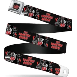 Adventure Time Marceline THE VAMPIRE QUEEN Title Logo Full Color Black/White/Red Seatbelt Belt - Adventure Time Marceline THE VAMPIRE QUEEN Web Pose Black/White/Red Webbing