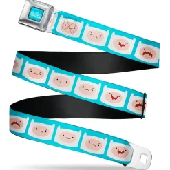 ADVENTURE TIME Title Logo Full Color Blue/White Seatbelt Belt - Adventure Time Finn Expressions Blue Webbing
