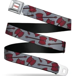 ADVENTURE TIME Title Logo Full Color White Seatbelt Belt - Adventure Time Marceline's Axe Bass Scattered Gray Webbing