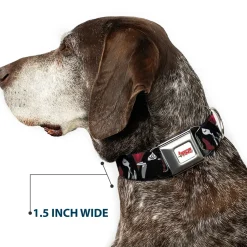 ADVENTURE TIME Title Logo Full Color White Seatbelt Buckle Collar - Adventure Time Marceline Poses Collage Reds