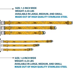 ADVENTURE TIME Title Logo Full Color White Seatbelt Buckle Collar - Adventure Time Jake Dancing and Violin Poses Yellow