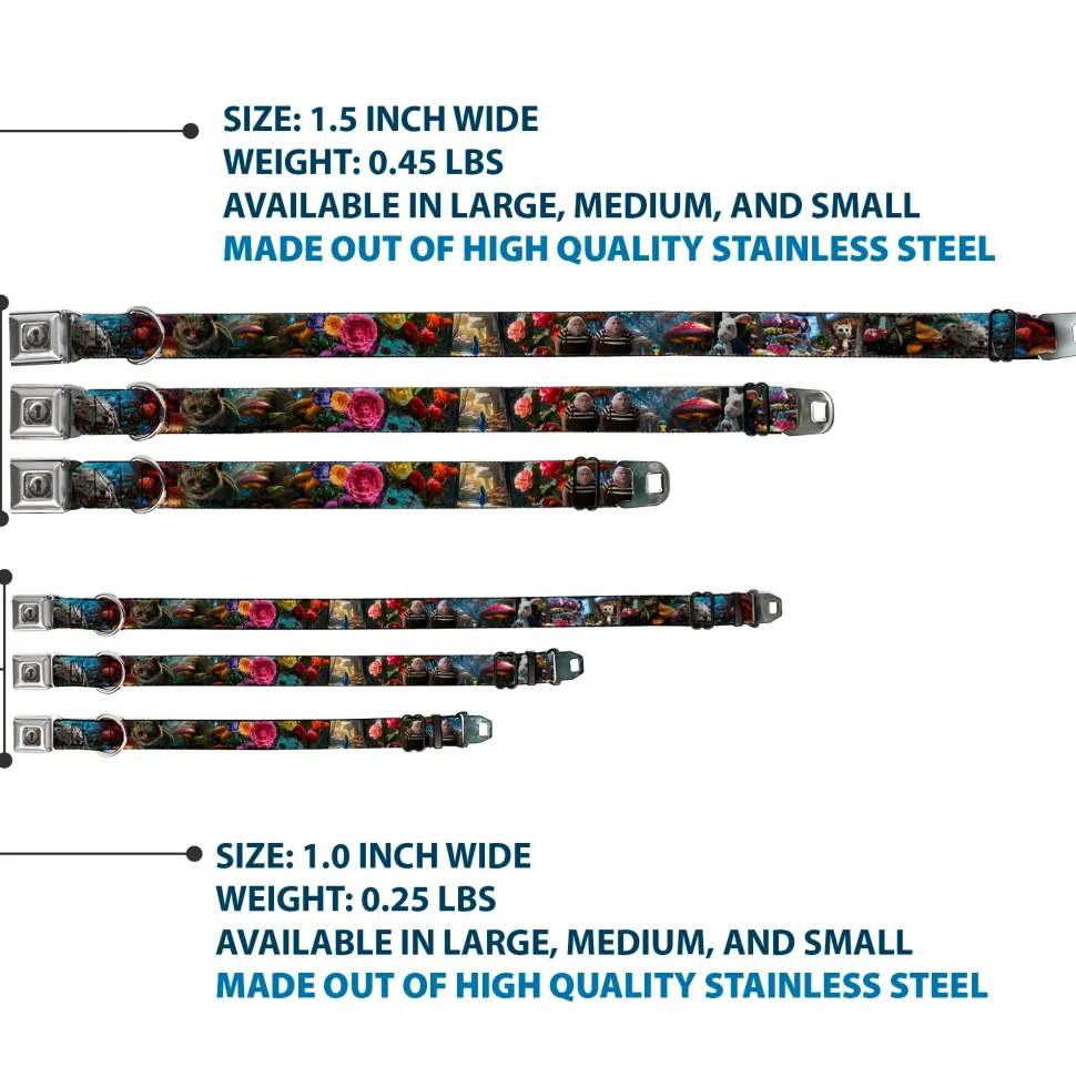 Alice Keyhole Full Color Grays Seatbelt Buckle Collar - Alice in Wonderland Movie Encounters