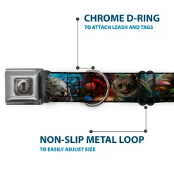 Alice Keyhole Full Color Grays Seatbelt Buckle Collar - Alice in Wonderland Movie Encounters