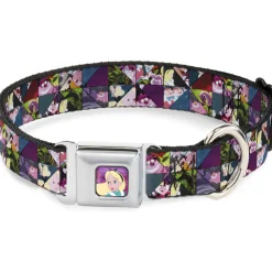Alice/Cards Full Color Pinks Seatbelt Buckle Collar - Alice in Wonderland Kaleidoscope Scenes