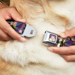 Alice/Cards Full Color Pinks Seatbelt Buckle Collar - Alice in Wonderland Kaleidoscope Scenes