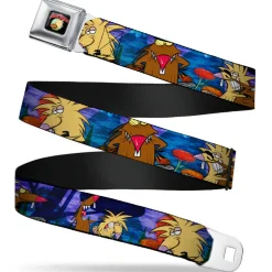 Angry Beavers Logo Full Color Black Seatbelt Belt - Daggett & Norbert Poses Blue Mountains Webbing