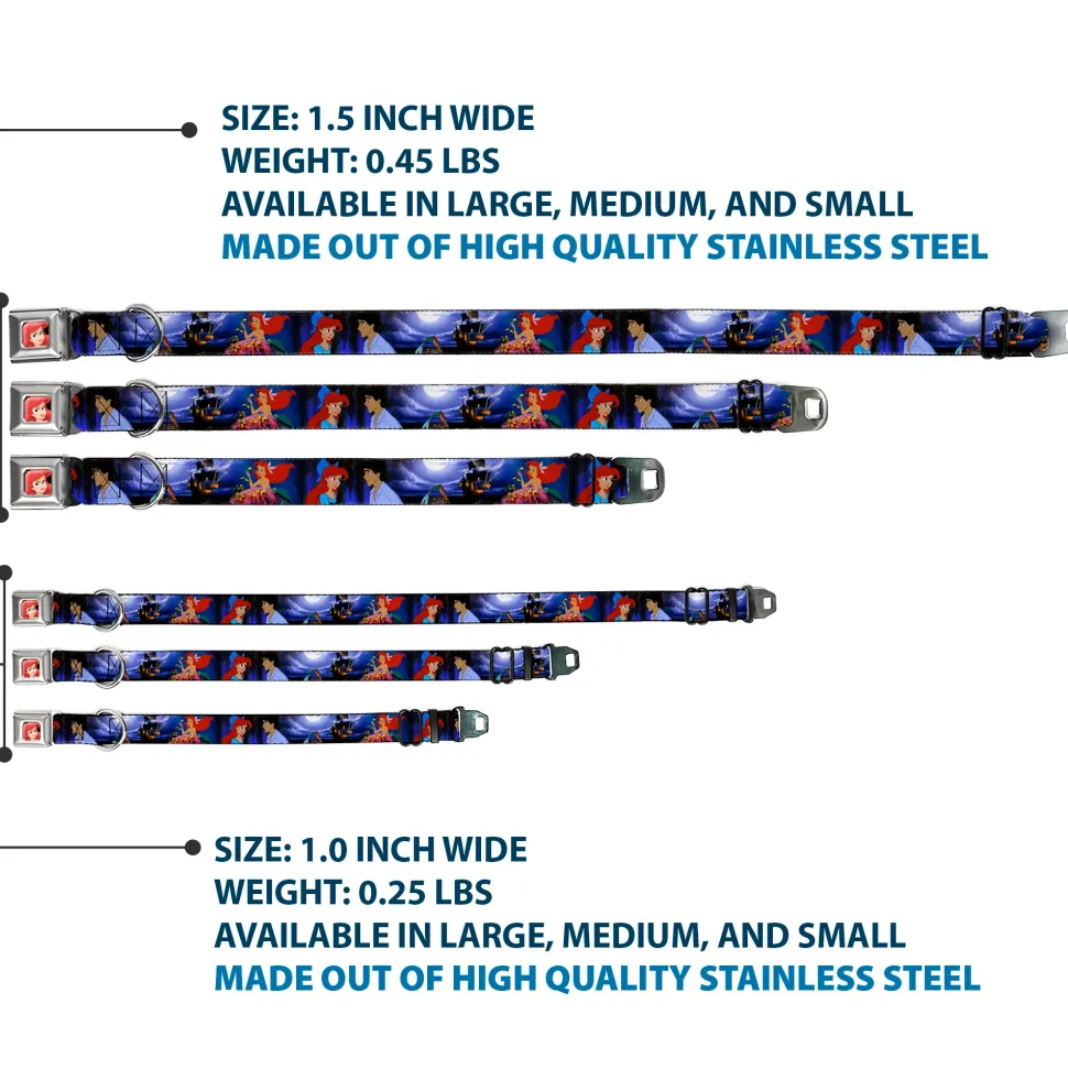 Ariel CLOSE-UP Full Color Seatbelt Buckle Collar - The Little Mermaid Ariel & Eric Scenes