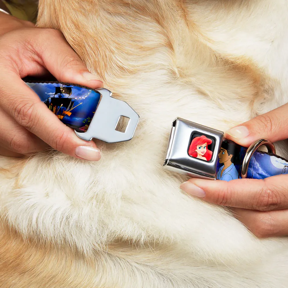 Ariel CLOSE-UP Full Color Seatbelt Buckle Collar - The Little Mermaid Ariel & Eric Scenes