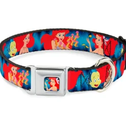 Ariel Daydreaming Full Color Blues Seatbelt Buckle Collar - The Little Mermaid Under the Sea Scenes