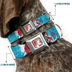 Ariel Face4 Full Color Pink Blue Seatbelt Buckle Collar - ARIEL Sketch Poses Blues/Lavender