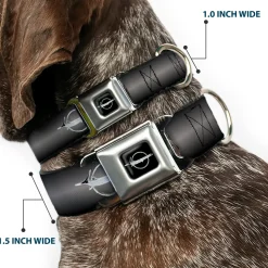 Barracuda Emblem Full Color Black/Silver Seatbelt Buckle Collar - Barracuda Emblem Repeat Gray Fade/Silver