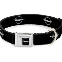 Barracuda Emblem Full Color Black/Silver Seatbelt Buckle Collar - Barracuda Emblem Repeat Black/Silver