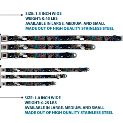 Batman Full Color Black Yellow Seatbelt Buckle Collar - Batman & Joker Comic Strip