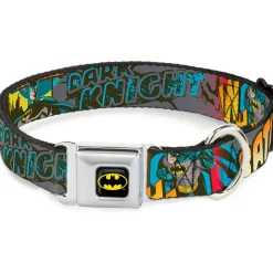 Batman Full Color Black Yellow Seatbelt Buckle Collar - Batman Dark Knight