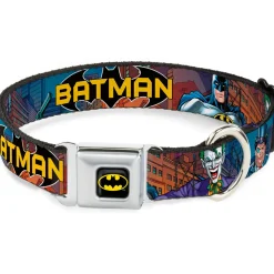 Batman Full Color Black Yellow Seatbelt Buckle Collar - BATMAN & Villains2/Cityscape