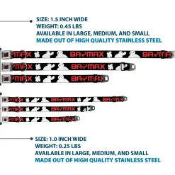 BAYMAX Hanko Full Color Black Red Seatbelt Buckle Collar - BAYMAX Poses Black/White/Red