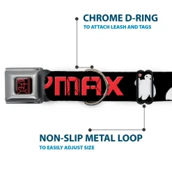 BAYMAX Hanko Full Color Black Red Seatbelt Buckle Collar - BAYMAX Poses Black/White/Red