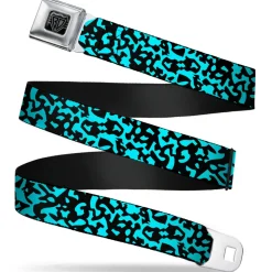 BD Wings Logo CLOSE-UP Full Color Black Silver Seatbelt Belt - Eighties 1 Blue/Black Webbing