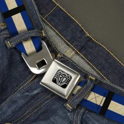 BD Wings Logo CLOSE-UP Full Color Black Silver Seatbelt Belt - El Salvador Flag/Black Webbing
