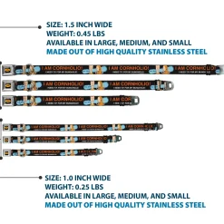 BEAVIS AND BUTT-HEAD Title Logo Full Color Black/Yellow/Red Seatbelt Buckle Collar - Beavis and Butt-Head I AM CORNHOLIO Pose Black/Orange/White