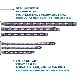 BETTY BOOP Text Heart Logo Full Color Black/White Seatbelt Buckle Collar - Betty Boop RED WHITE & BOOP Pose Americana Stripe Red/White/Blue/Black