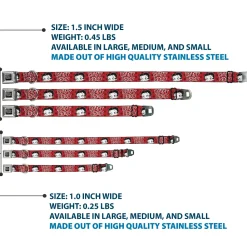 BETTY BOOP Text Heart Logo Full Color Black/White Seatbelt Buckle Collar - BETTY BOOP Face and Text Polka Dot Reds/Black/White