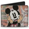 Bi-Fold Wallet - Classic Mickey Sitting Pose CLOSE-UP Stacked Comics