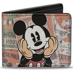 Bi-Fold Wallet - Classic Mickey Sitting Pose CLOSE-UP Stacked Comics