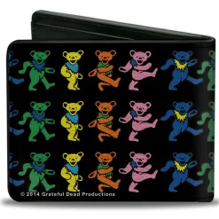 Bi-Fold Wallet - Dancing Bears Black Multi Color