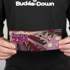 Bi-Fold Wallet - Invader Zim GIR and Piggy Scene with Title Logo Reds