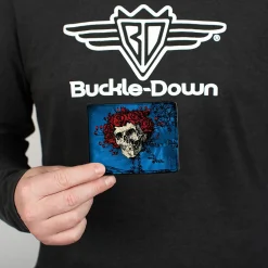 Bi-Fold Wallet - Skull & Roses + GRATEFUL DEAD Roses Blues Black Red