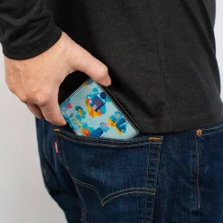 Bi-Fold Wallet - SpongeBob SquarePants Under the Sea Icons Collage Blues
