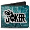 Bi-Fold Wallet - THE JOKER Straight Jacket Pose and Title Logo Blues/Black/White