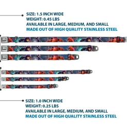 Big Hero "6" Name Blocks Full Color Black Gray White Seatbelt Buckle Collar - Hiro & Baymax Action Poses/San Fransokyo