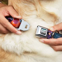 Big Hero "6" Name Blocks Full Color Black Gray White Seatbelt Buckle Collar - Hiro & Baymax Action Poses/San Fransokyo