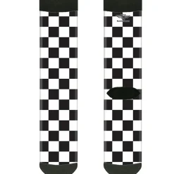 Black and White Checkered Sock Crew Pair
