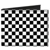 Black and White Checkered Canvas Bi-Fold Wallet