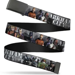 Black Buckle Web Belt - ARKHAM CITY 9-Character Group Grays/White Webbing Webbing
