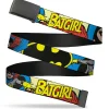 Black Buckle Web Belt - BATGIRL in Action w/Face CLOSE-UP Webbing