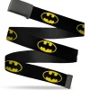 Black Buckle Web Belt - Batman Shield Black/Yellow Webbing