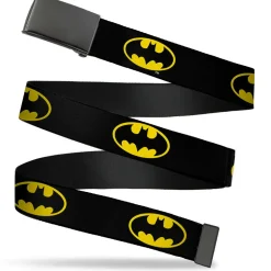 Black Buckle Web Belt - Batman Shield Black/Yellow Webbing