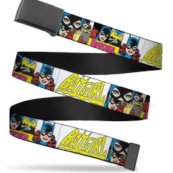 Black Buckle Web Belt - BATGIRL Panels Yellow/Pink Webbing