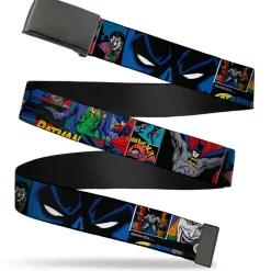 Black Buckle Web Belt - Batman & Joker Comic Strip Webbing