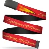 Black Buckle Web Belt - Cars 3 LIGHTNING MCQUEEN Script/Bolts Red/Yellows Webbing