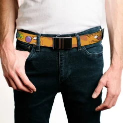 Black Buckle Web Belt - CatDog Stretch/CATDOG Logo Webbing